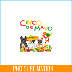 french bulldog cinco de mayo png, french dog artwork png, bulldog mascot png