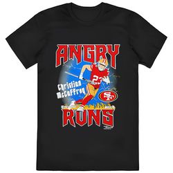 angry runs san francisco 49ers christian mccaffrey shirt