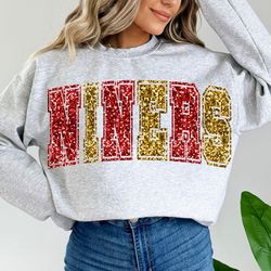 faux glitter niners png, 49ers png svg, san francisco football svg, 49ers football svg, go 49ers  shirt