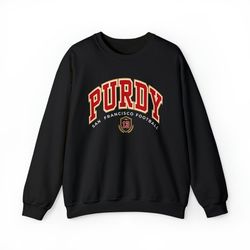 brock purdy unisex football crewneck, brock purdy sweatshirt, football fan tee, gift for girlfriend or wife, san francis