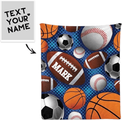 personalized ball sport blanket, ball sport throw blanket, sport gifts for players, sport lover gifts