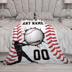 personalized baseball blanket, baseball throw blanket, sport gifts for baseball players, baseball lover gifts