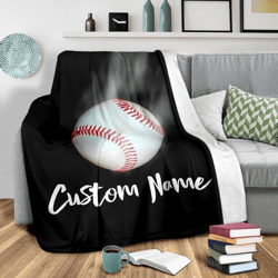 personalized baseball blanket, custom name baseball throw blanket, gifts for baseball player, baseball lover gifts