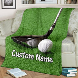 personalized golf blanket, custom name golf throw blanket, gifts for golf player, golf lover gifts