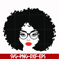 afro puff svg, woman with glasses svg, png, dxf, eps file oth0001