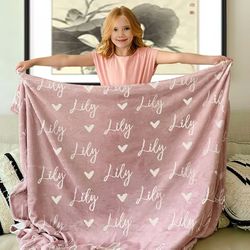 personalized name blanket for your daughter, customized name baby blankets for girls, baby name blanket. great gift