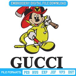 gucci fireman mickey emboridery design instant download