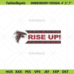 rise up embroidery file, atlanta falcons logo embroidery design, falcons embroidery file