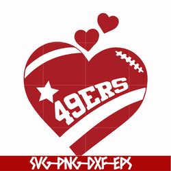 san francisco 49ers heart svg, 49ers heart svg, nfl svg, png, dxf, eps digital file nfl0710202021l