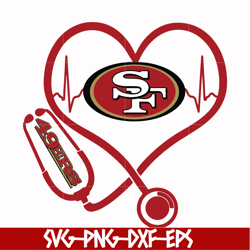 san francisco 49ers heart svg, 49ers heart svg, nfl svg, png, dxf, eps digital file nfl0710202033l