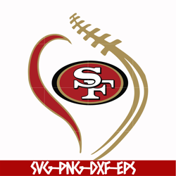 san francisco 49ers heart svg, 49ers heart svg, nfl svg, png, dxf, eps digital file nfl071020205l