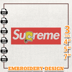 supreme bart simpson embroidery design, brand embroidery design.