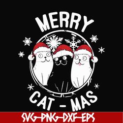 merry cat mas svg, christmas svg, png, dxf, eps digital file ncrm0020