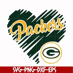 green bay packers heart svg, packers heart svg, nfl svg, png, dxf, eps digital file nfl02102030l