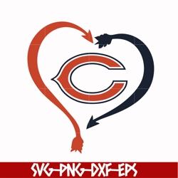 chicago bears heart svg, chicago bears svg, bears svg, sport svg, nfl svg, png, dxf, eps digital file nfl111008t