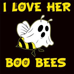 i love her boo bees svg, halloween svg, i love her svg, boo bees svg, halloween costume svg, funny halloween svg, couple