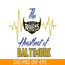 the ravens heartbeat of baltimore svg png dxf eps, usa football svg, nfl lovers svg