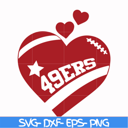 san francisco 49ers heart svg, 49ers heart svg, nfl svg, png, dxf, eps digital file nfl0710202021l