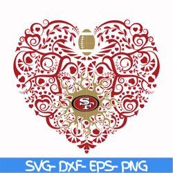san francisco 49ers heart svg, 49ers heart svg, nfl svg, png, dxf, eps digital file nfl0710202026l