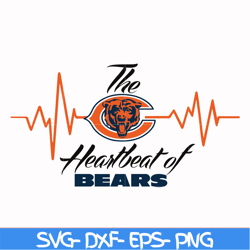 the heartbeat of chicago bears svg, chicago bears svg, nfl svg, sport svg, png, dxf, eps digital file nfl111013t