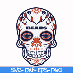 chicago bears skull svg, chicago bears svg, bears svg, skull svg, sport svg, nfl svg, png, dxf, eps digital file nfl1110
