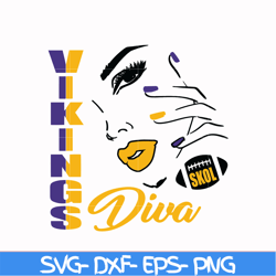 vikings diva svg, minnesota vikings heart svg, vikings heart svg, nfl svg, png, dxf, eps digital file nfl2310207l