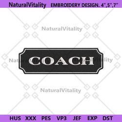 coach black background logo embroidery design download file