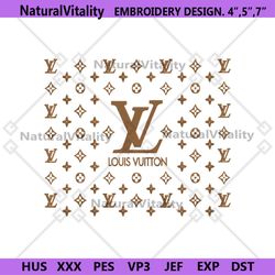 louis vuitton brown logo template embroidery design download file