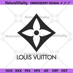 louis vuitton flower rhombus logo embroidery design download