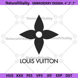 louis vuitton black flower logo embroidery design download