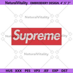 supreme box red logo embroidery design download