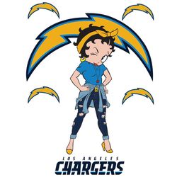 los angeles chargers betty boop svg, sport svg, la chargers, chargers svg, chargers betty boop, nfl betty boop, chargers