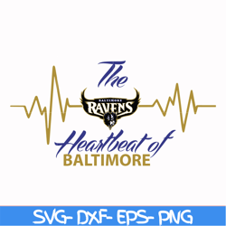 the heartbeat of baltimore ravens svg, baltimore ravens svg, nfl svg, sport svg, png, dxf, eps digital file nfl071036t