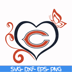 chicago bears heart butterfly svg, chicago bears svg, bears svg, sport svg, nfl svg, png, dxf, eps digital file nfl11100