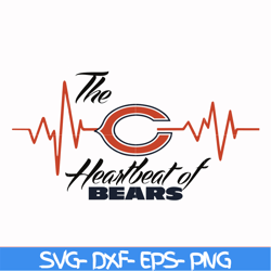 the heartbeat of chicago bears svg, chicago bears svg, nfl svg, sport svg, png, dxf, eps digital file nfl111031t