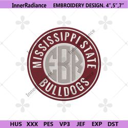 mississippi state bulldogs embroidery design, ncaa embroidery designs, mississippi state bulldogs embroidery instant fil