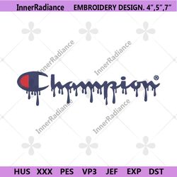 champion dripping logo embroidery instant download