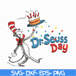 day of dr seuss svg, cat in the hat svg, dr svg, png, dxf, eps file dr05012116