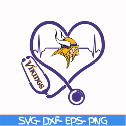 minnesota vikings heart svg, vikings heart svg, nfl svg, png, dxf, eps digital file nfl23102021l