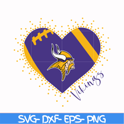 minnesota vikings heart svg, vikings heart svg, nfl svg, png, dxf, eps digital file nfl2310202l