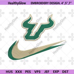 south florida bulls double swoosh nike logo embroidery design file