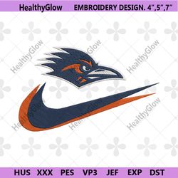 utsa roadrunners double swoosh nike logo embroidery design file