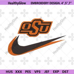 oklahoma state cowboys double swoosh nike logo embroidery design file