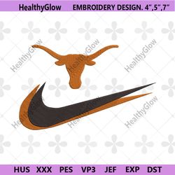 texas longhorns double swoosh nike logo embroidery design file