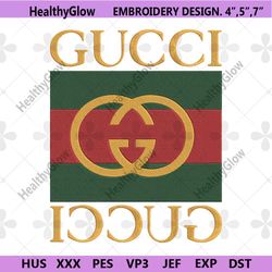 gucci double brand logo embroidery instant dowload