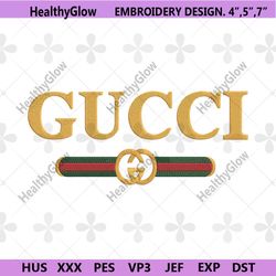 gucci yellow brand logo embroidery design download