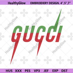 gucci logo brand green red embroidery instant download