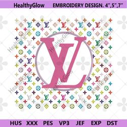 lv pink circle logo wrap embroidery design download file