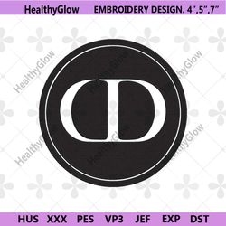 dior symbol brand logo black circle embroidery download file