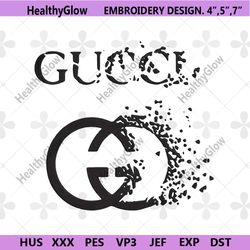 gucci luxury faded logo embroidery download file